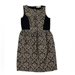 Loft Sleeveless Midi Dress Sz 2 Black Tan